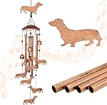 Hummingbird Wind Chimes for Outside, Metal with Antique Bronze Finish, 36 Inch, 7 Hummingbirds with 4 Aluminum Tubes and 6 Bells, Garden Decor (Hummingbird Wind Chimes)