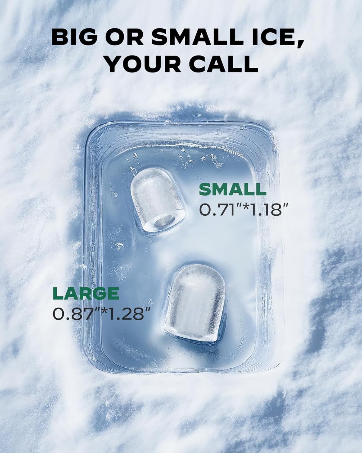 Silonn Ice Maker Countertop with Expandable 2.5L Ice Basket & 1.8L Water Tank, 9 Bullet Ice Cubes in 6 Mins, Portable Ice Maker with LED Touch Control, Self-Cleaning, 2 Ice Sizes for Home Kitchen