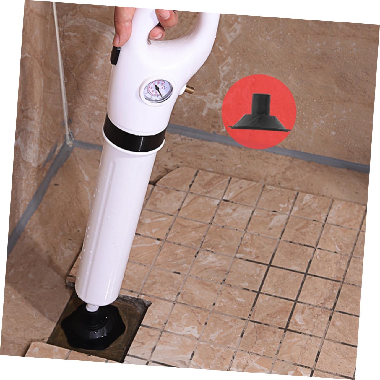 Ventouse pour Déboucher Toilettes Blanc en Plastique Flexible de Toilette