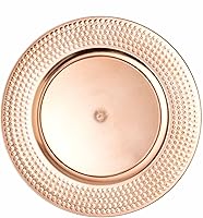 Vista 25 de Simply Elegant Placa de carga de plástico grabada a rayas, placa de servicio para fiestas, cenas, bodas, quinceañeras y eventos, 13 pulgadas