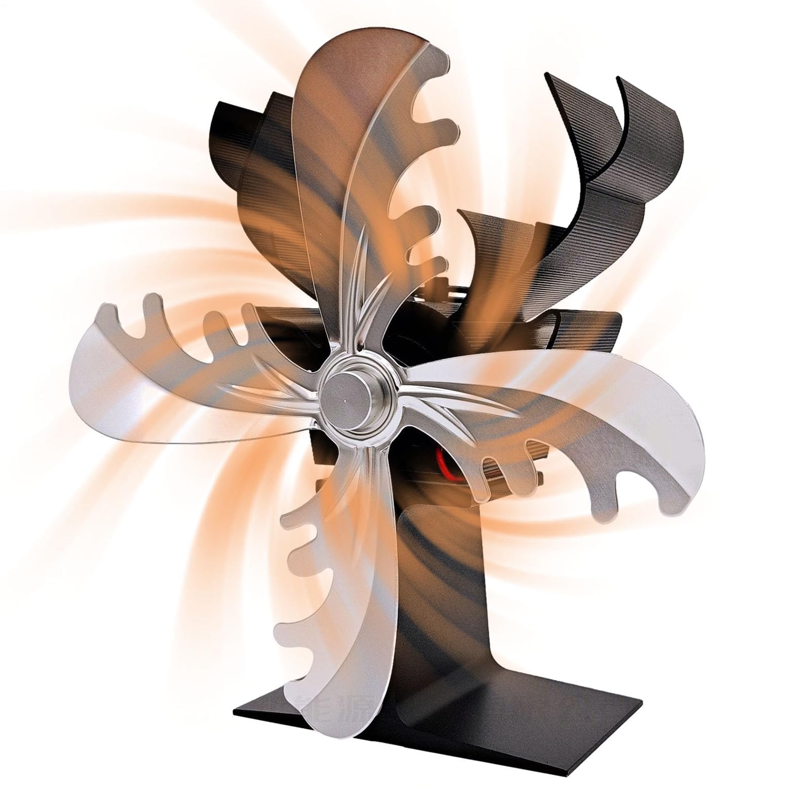 Ventilatore Stufa A Legna - Ventilatore Termico Per A 4 Foglie | Accessorio Per Stufa A Forma di Renna Alimentato A Calore, Circolatore Di Riscaldamento Non Elettrico, Ventilatore Per Stufa