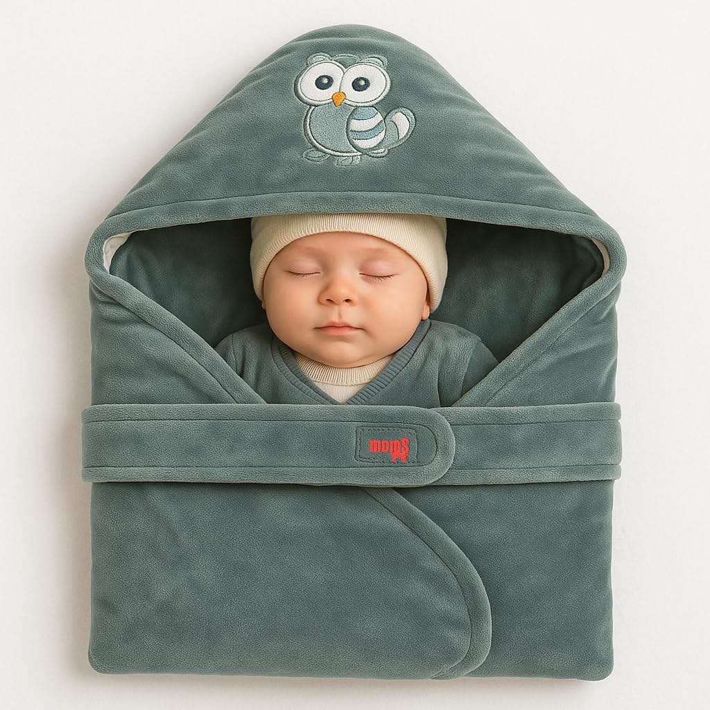 aRIC Hooded Newborn Baby Swaddle Wrapper Blanket – Soft Warm Baby Swaddling Wrap for Infants 0-6 Months, Plush Receiving Blanket for Sleeping, Travel & Carry Nest