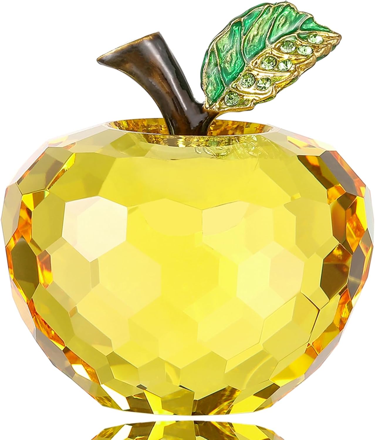 Crystal Apple Figurine Paperweight, Handmade Statue Ornament Home Decoration, Collectible Crystal Crafts, Come with Gift Box, Great Gift for Birthday Holidays Christmas (Pink-60mm)