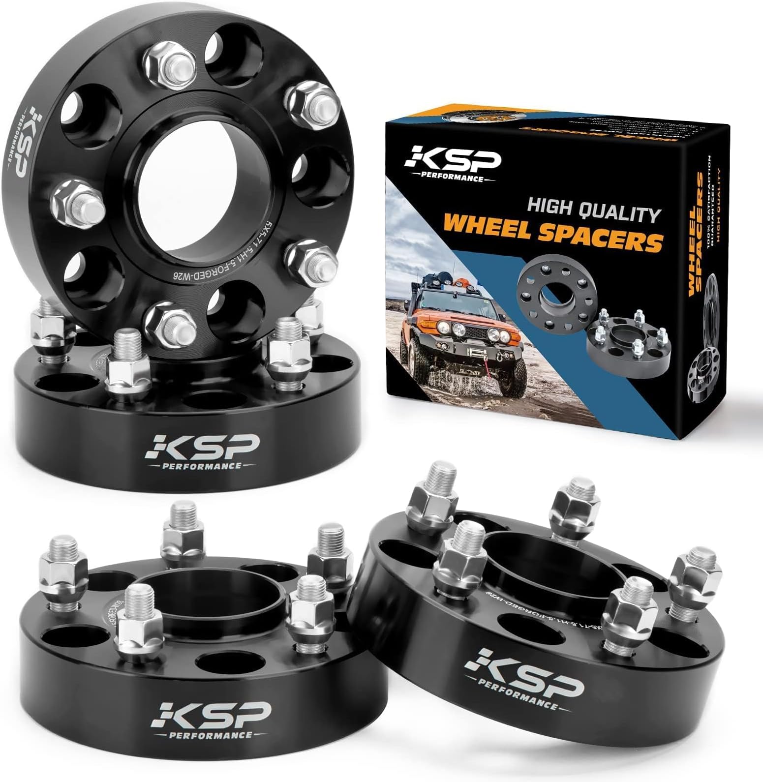 KSP 5x5 Wheel Spacers for Grand Cherokee 1999-2010,Wrangler 2007-2018,1.5" Thick 5x127mm Wheel Spacer with 71.5mm Bore 1/2-20 Stud Compatible with J-e/ep Commander XK,38mm Tire Spacer for WJ WK JK JKU