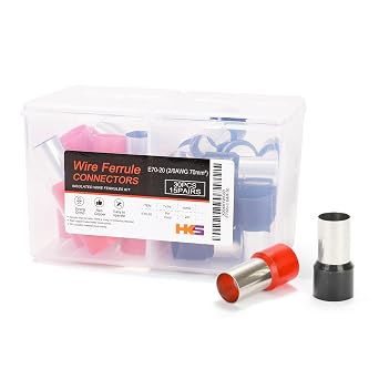 HKS 30PCS/15Pairs Wire Ferrules Connectors Black & Red - AWG2/0-70.0mm2 Copper Barrel Pin Cord Ends Insulated Ferrule Terminals for Wiring Electrical Crimp E70-20