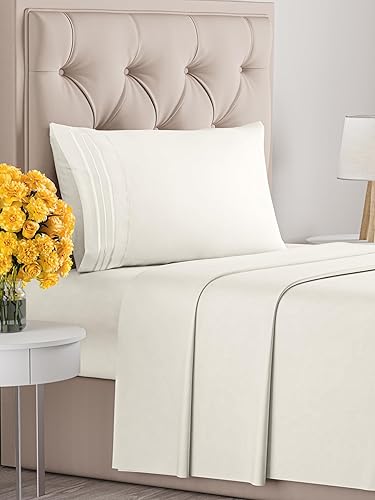 Vista 1014 de Juego de sábanas de 4 piezas tamaño king, extrasuaves, transpirables y refrescantes con esquinas profundas, sábanas de fácil ajuste y sin arrugas