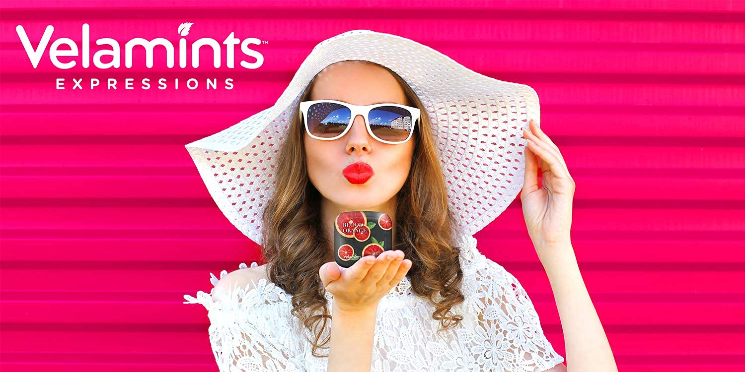 Velamints Sugar Free Mints Expressions - Aspartame-Free Sweetened with Stevia, 20 Gram (Pack of 6) (Blood Orange)