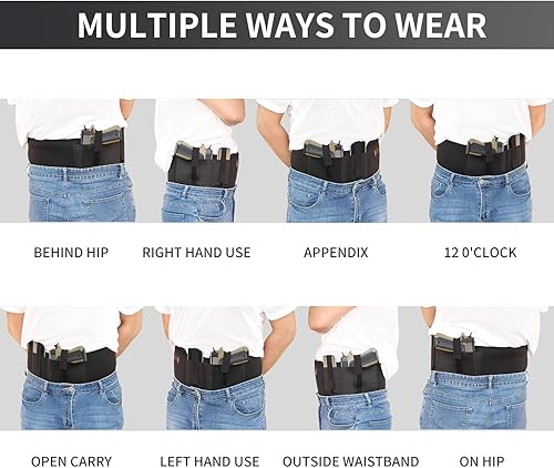 Miniatura 2 de CREATRILL Paquete de funda de banda para el vientre + funda de tobillo para transporte oculto, banda de cintura de pistola de mano de neopreno |