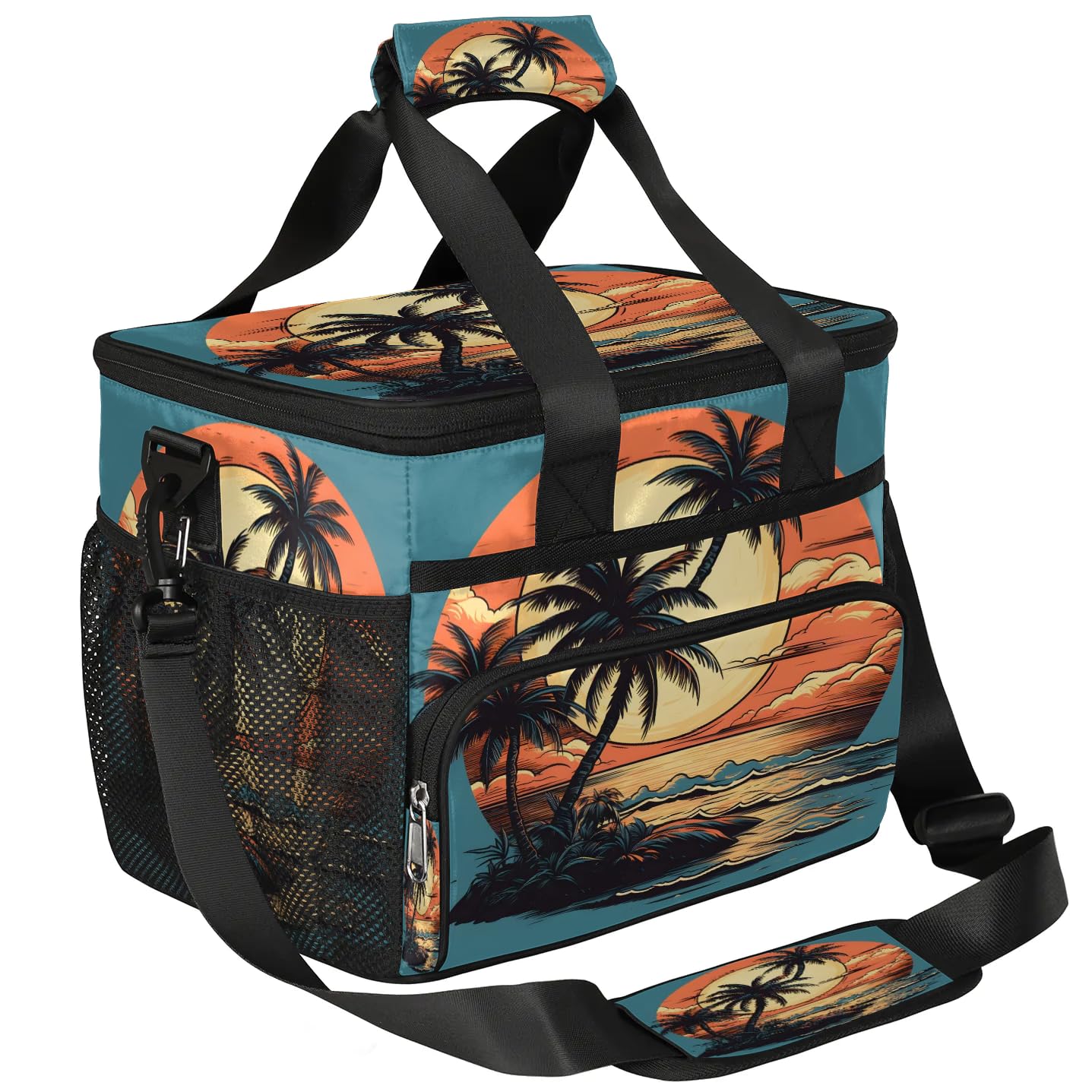 Lunch Box for Men Heavy Duty Insulated Lunch Bag for Women Coconut Tree Beach Lunchbox for Adults Lunch