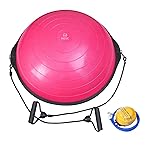 Nice C 26 inch Balance Ball, Half Ball, Balance Ball, Exercise Workout Trainer, with Resistant Band, Strength Fitness Yoga with Bonus Foot Pump