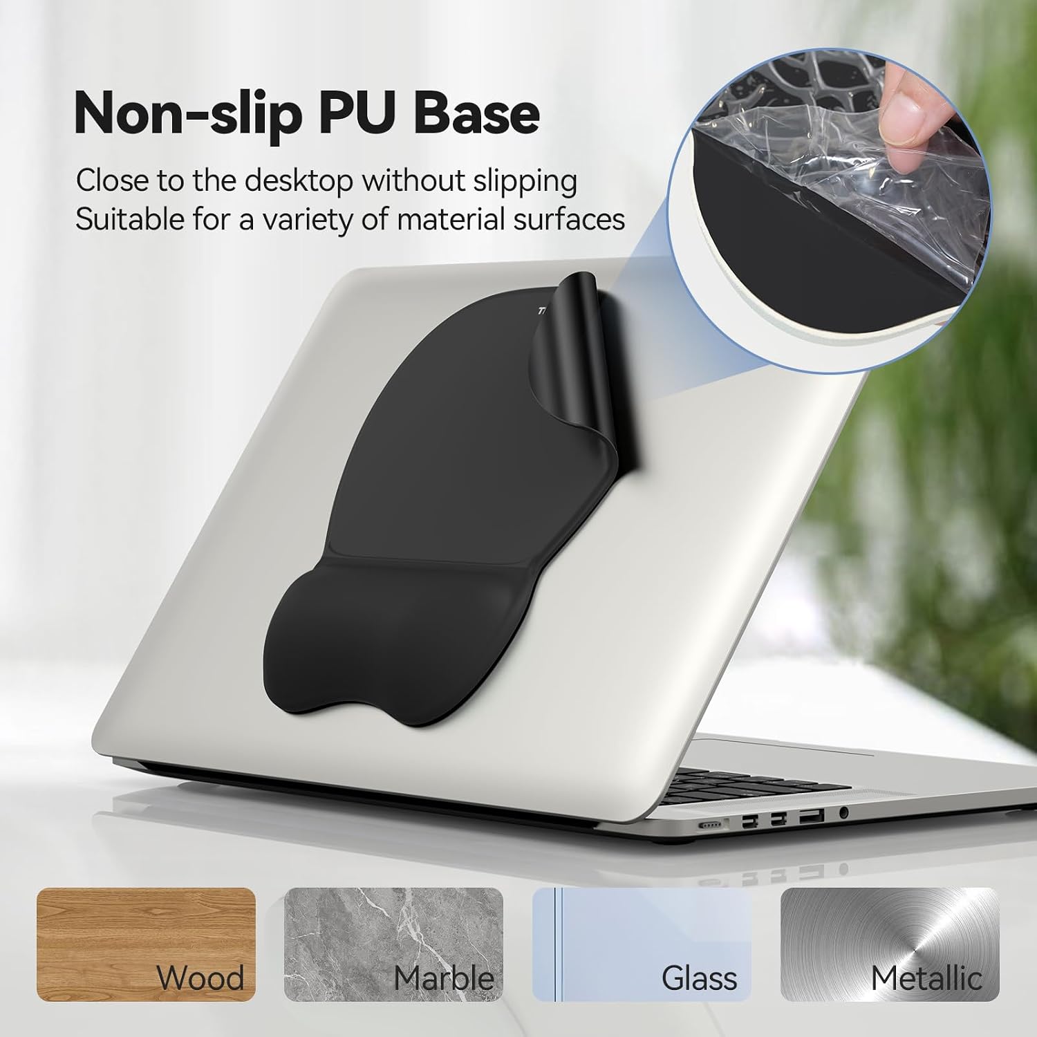TECKNET Gel Mouse Pad with Wrist Rest, 3 in 1 Keyboard Wrist Rest for Pain Relief, Non-Slip PU Base & Easy Typing, Ergonomic Mousepad Set for Office & Home(Black)