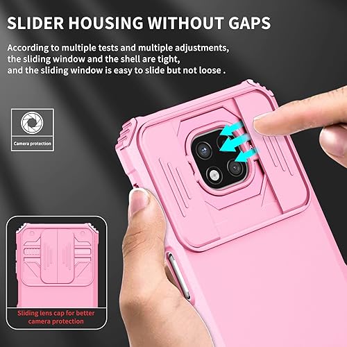 Miniatura 3 de Asuwish Funda de teléfono para Moto G Power 2021 con protector de pantalla de vidrio templado y cubierta deslizante para cámara deslizante, soporte