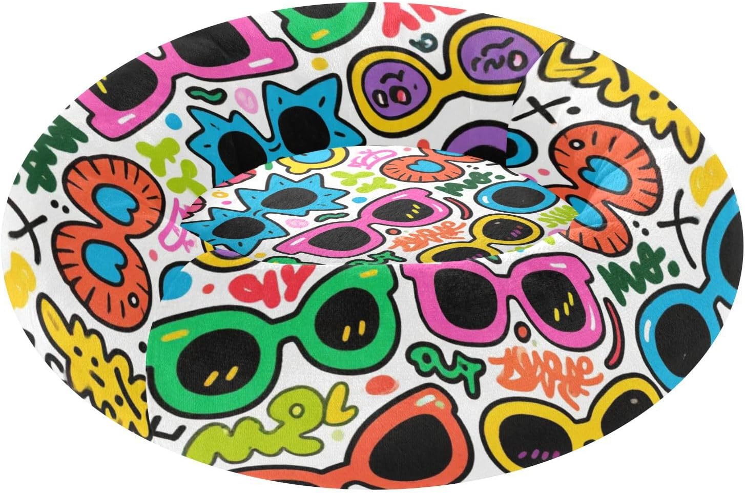 Sunglasses Doodle Pet Cat Beds Anxiety Relief Dog Pillow Bed for Extra Small Size Pets Supplies M