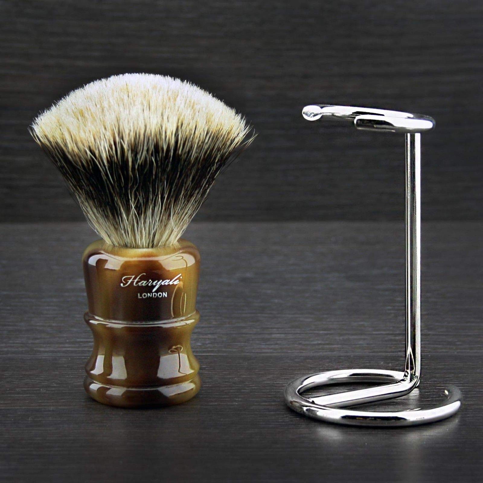 Pennello da barba in acciaio inox con punta in argento di alta qualità, grande assorbimento d'acqua, ottima aggiunta a qualsiasi collezione di rasatura