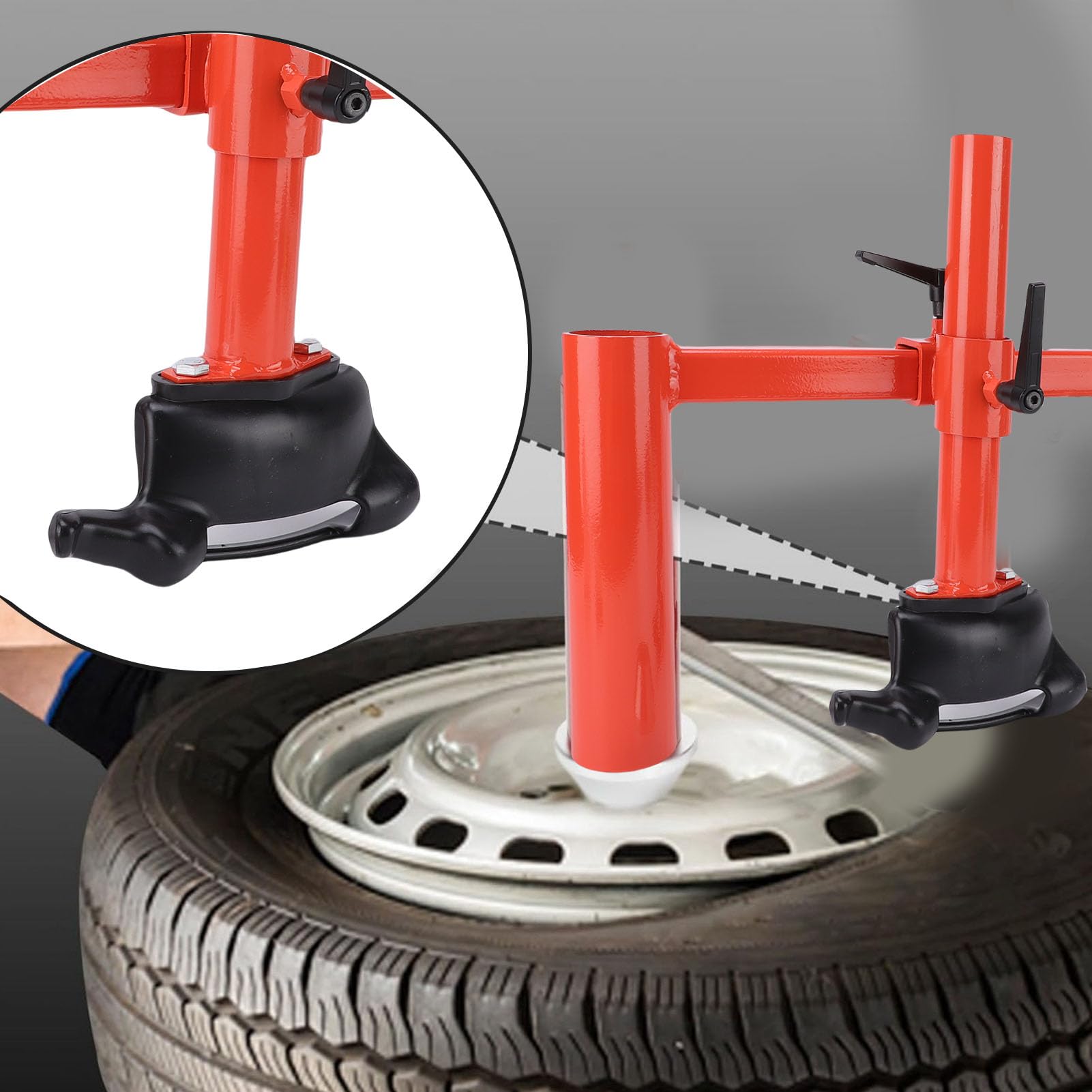 SIXRUN Durevole Smontagomme Manuale Kit Testa D'Anatra Facile Installazione e Rimozione degli Pneumatici per Ruote da 16-21 Pollici in Acciaio al Carbonio 11 Pezzi