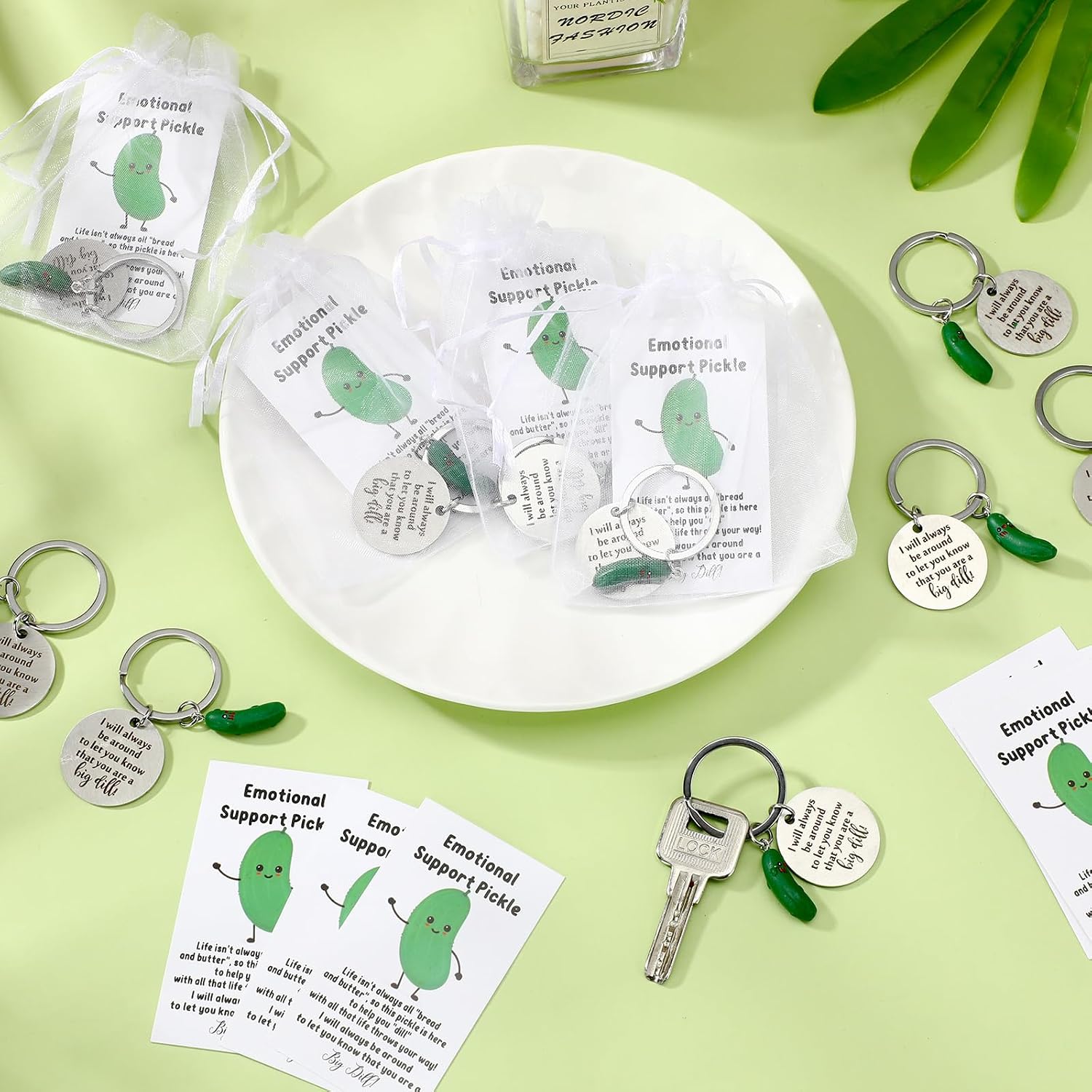 Ecation Positive Gifts Pickle Keychain Emotional Graduation Gifts for End of Year Teacher Nurse Team Staff Cna Week