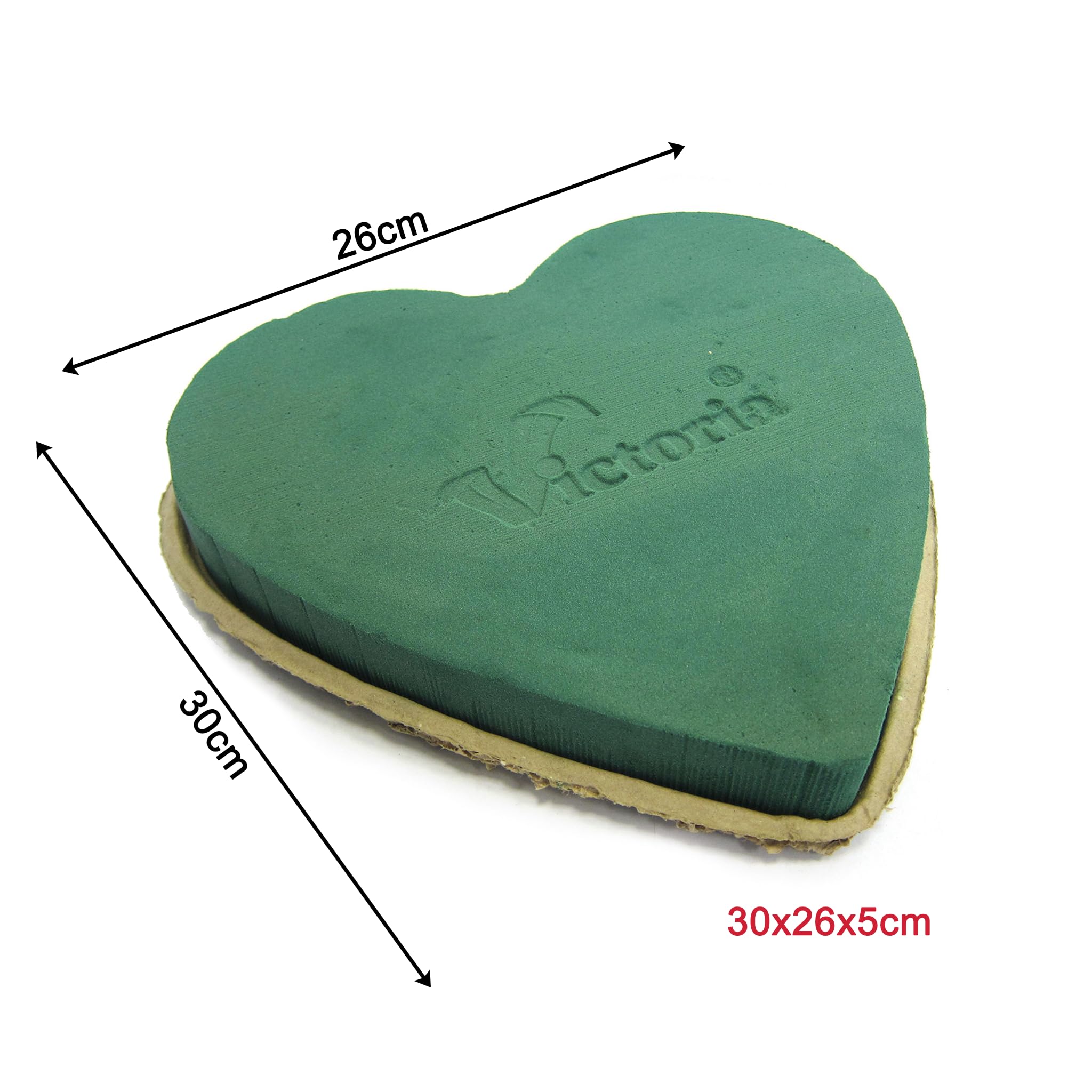 Mousse Florale Humide En Forme De Cœur Avec Support - 30x26x6 Cm, Pour Compositions Avec Fleurs Fraîches - 2