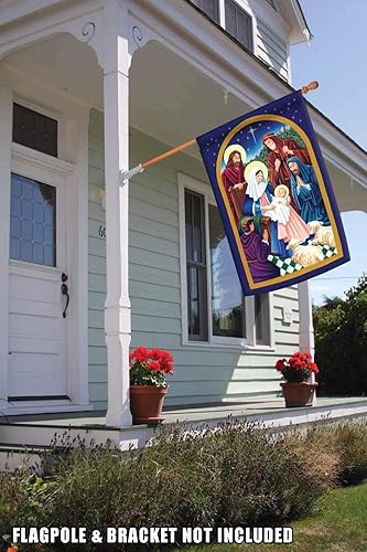 Miniatura 4 de Toland Home Garden 101242 Bandera de Navidad de noche de Natividad de 28 x 40 pulgadas, bandera de Navidad de doble cara para jardín de casa al aire