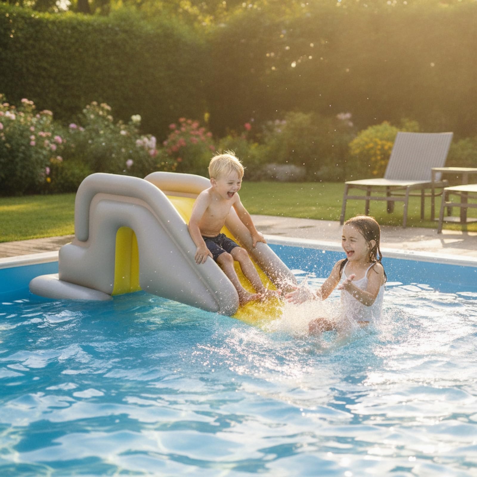Toboggan Gonflable pour Piscine Robuste