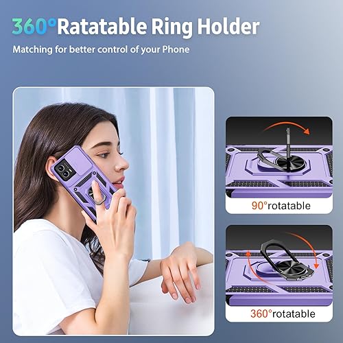 Miniatura 7 de Funda para Moto G 5G 2023, protector de pantalla HD de grado militar, soporte de anillo magnético a prueba de golpes, funda protectora para Motorola