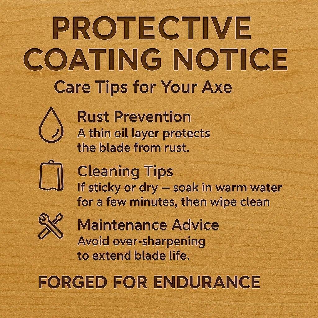 Grumpy Bear 15" Survival Axe Camping Hatchet – Forged High Carbon Steel Blade with Walnut Wood Handle – Anti-Slip Grip – Ideal for Bushcraft, Wood Splitting & Outdoor Adventures Black Wood