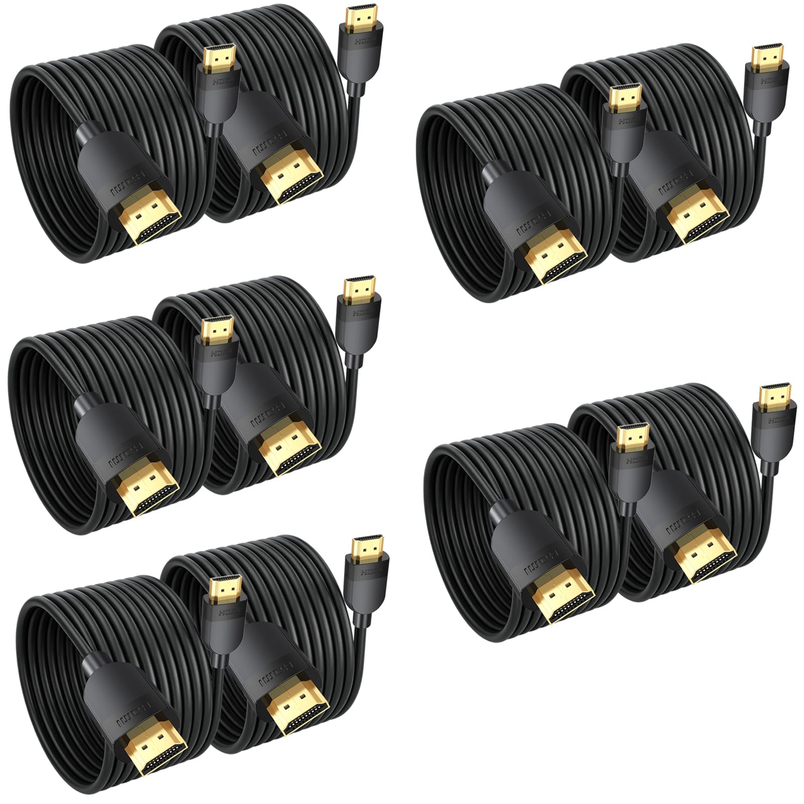 Cavo HDMI 4K, 3 m, confezione da 10 pezzi, cavo HDMI 2.0 ad alta velocità, supporto 4K a 60Hz 2K a 120Hz 1080P a 144Hz, HDR ARC 3D HDCP 2.2 per monitor, PS5/4, Xbox, Apple TV, laptop, interruttore