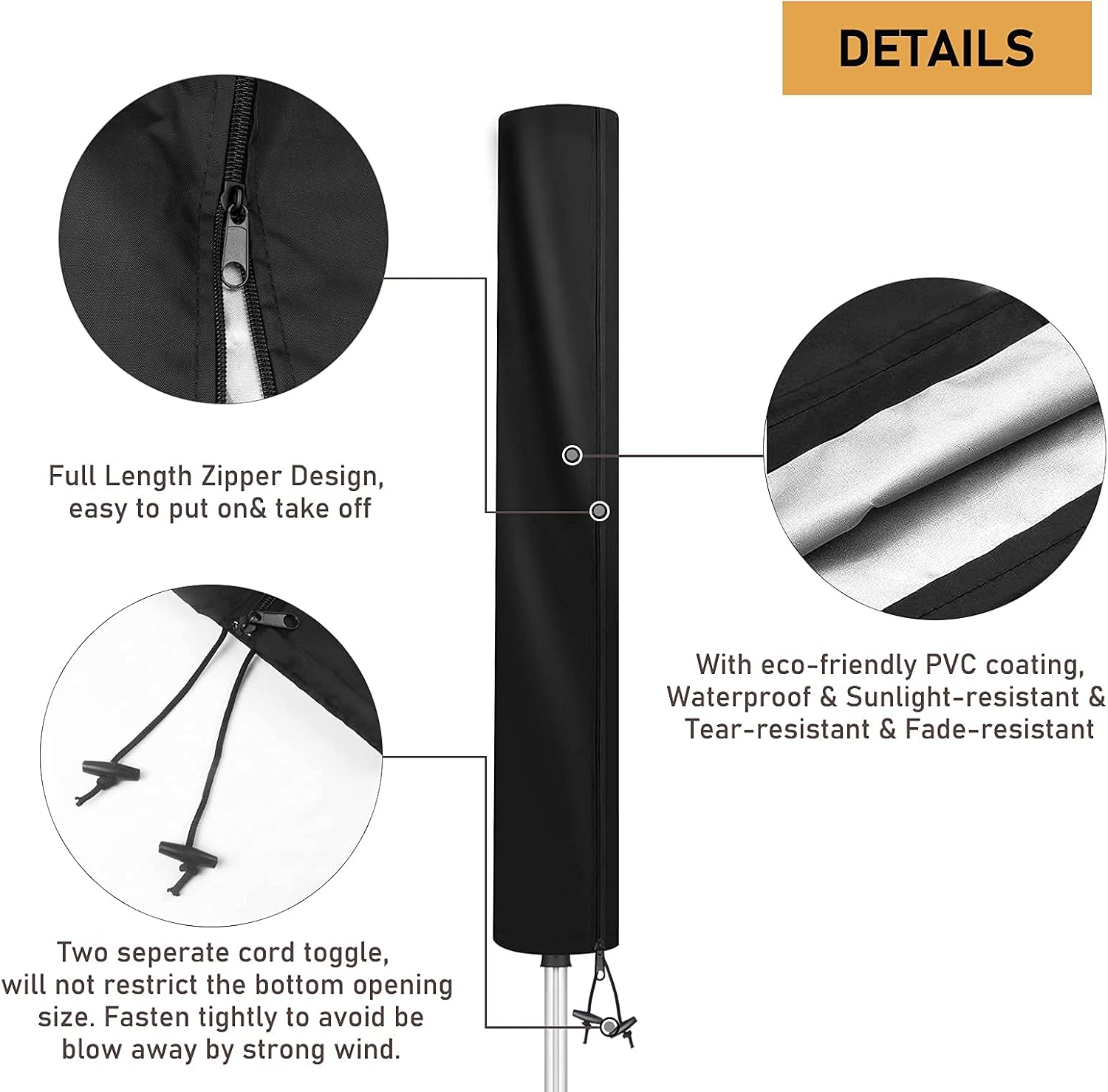 Raweao Washing Line Cover Rotary Universal 160x15x15cm, Rotary Washing