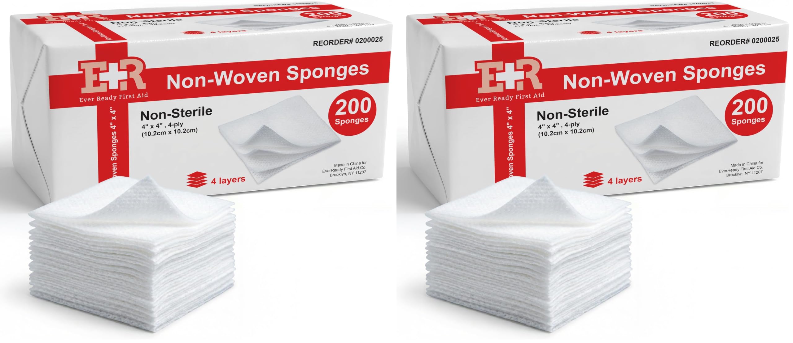 Ever Ready First Aid Non-Woven Sponges, Wound Care, Skin Care, 4" x 4", 4 Ply - 800 Count — Amazon image 8