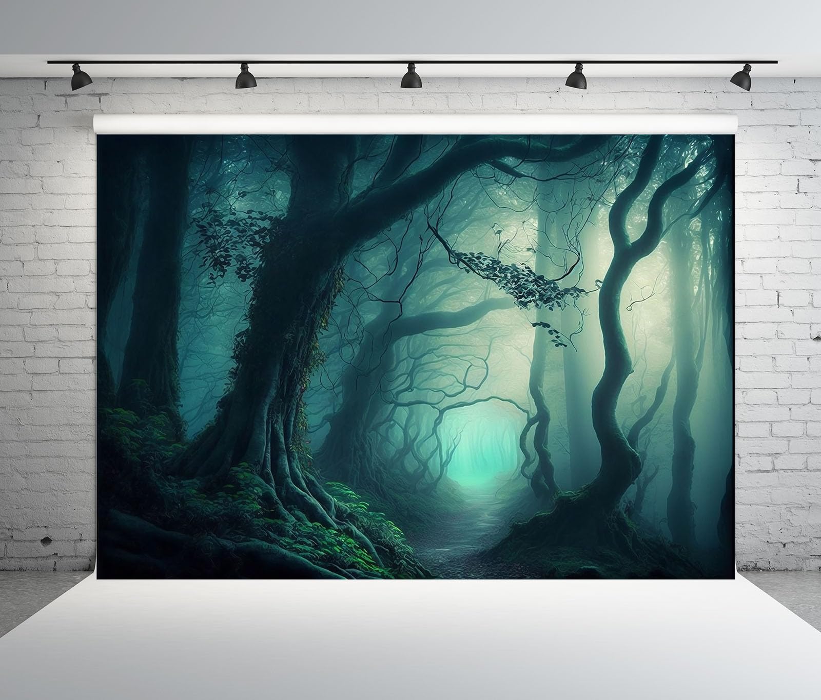12x8FT (3.6x2.5m) Foresta Turchese Con Sentiero Sfondo Fotografico