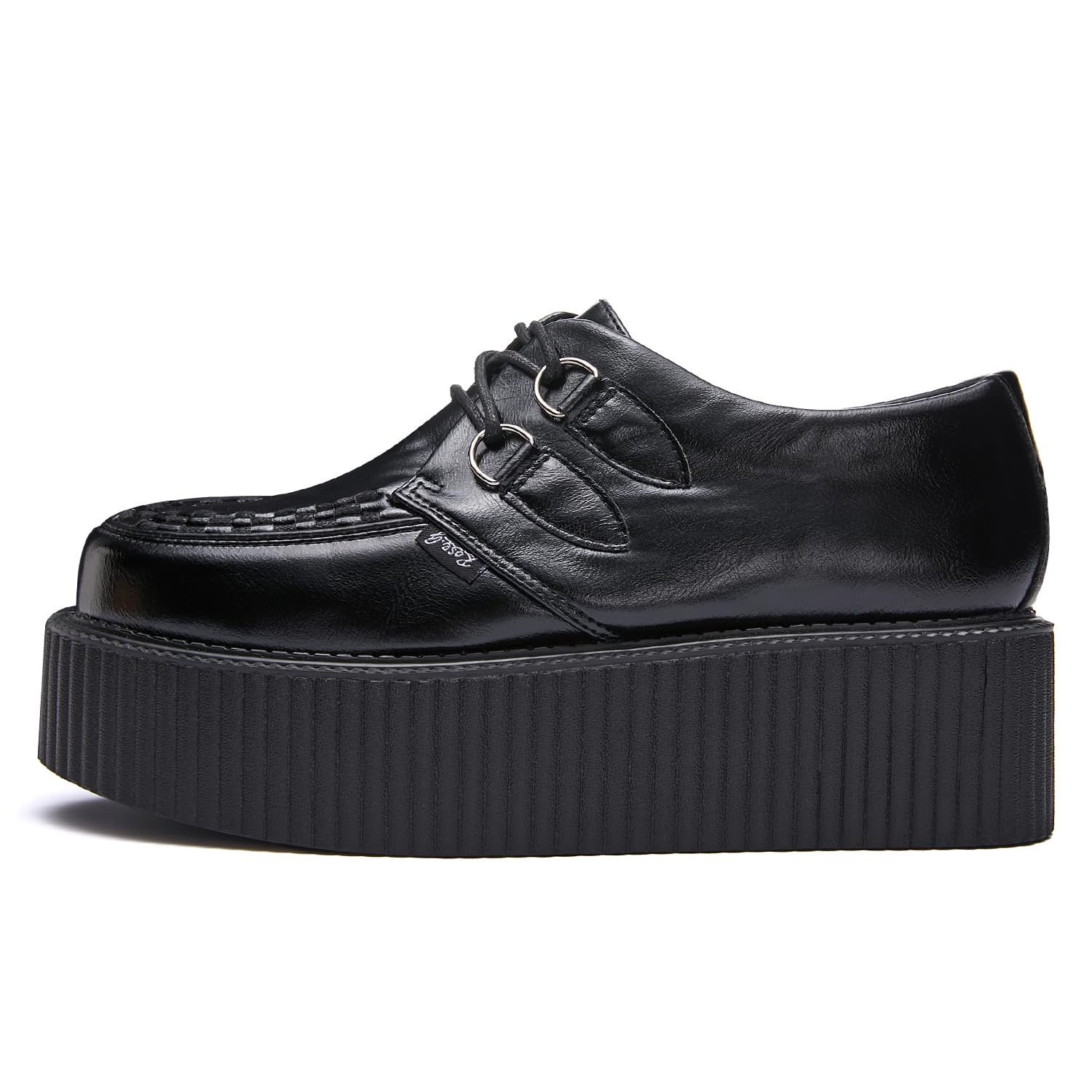 RoseG Creepers Chaussures richelieu plates en cuir Oxford pour femme