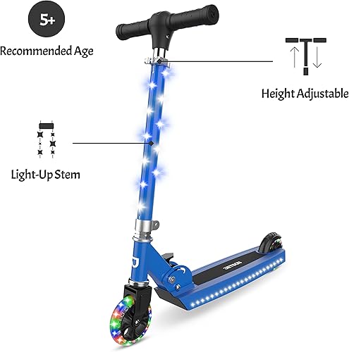 Miniatura 12 de Jetson Jupiter Kids 2-Wheel Light-Up Kick Scooter, LED Lights on Handlebar, Stem, Wheels & Deck, Adjustable Handlebar, Rear Brake, Easy-Folding
