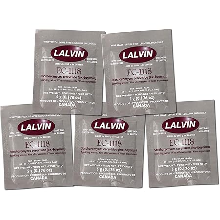 5x Lalvin EC-1118 Champagne Yeast 5g Sachet