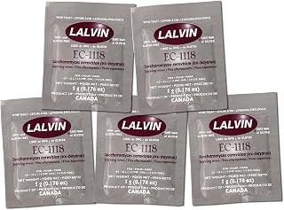5x Lalvin EC-1118 Champagne Yeast 5g Sachet 18% Homebrew Wine Making 4.5L-23L by Lalvin