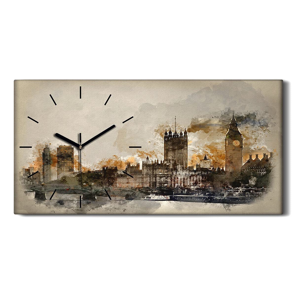 Horloge sur Toile silencieuse sans tic-tac pour un salon ou une chambre apaisante