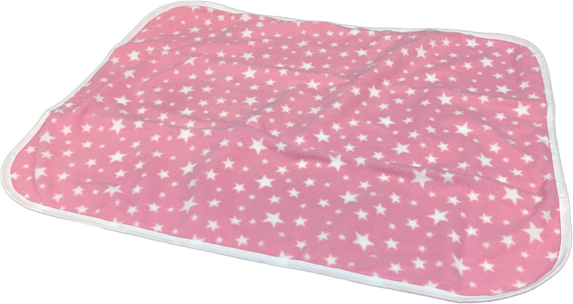 Cuddlz Pink Star Pattern Fleece and White Plastic Reversible Extra Large Nappy Diaper Changing Mat