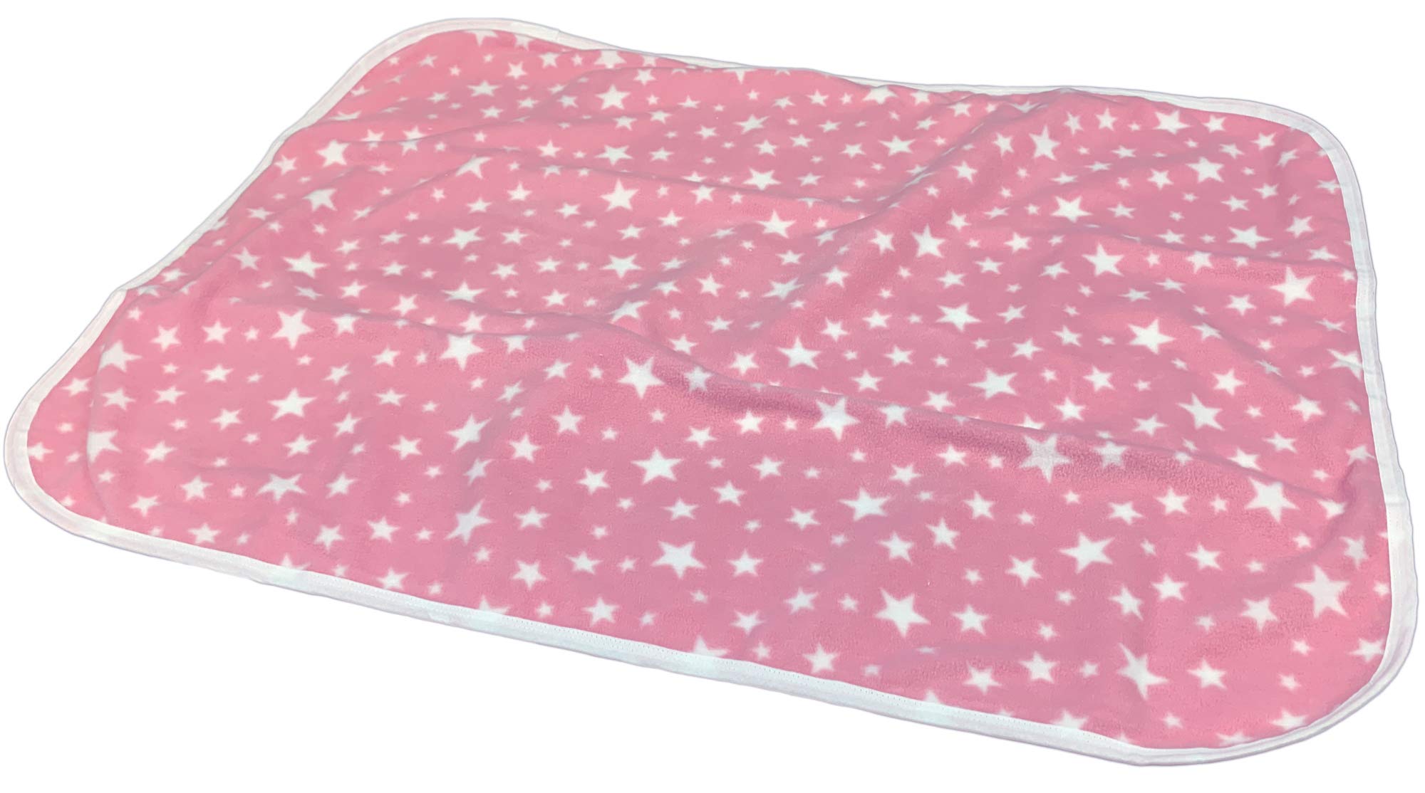 Cuddlz Pink Star Pattern Fleece and White Plastic Reversible Extra Large Nappy Diaper Changing Mat