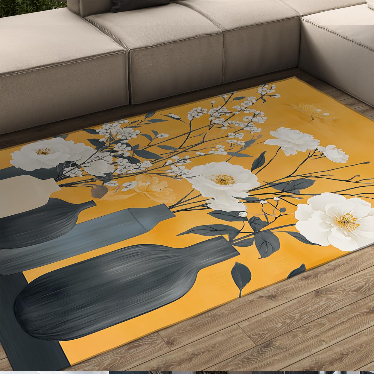 Tapis Lavable Gain de Place pour Salon et Couloir Style Nordique