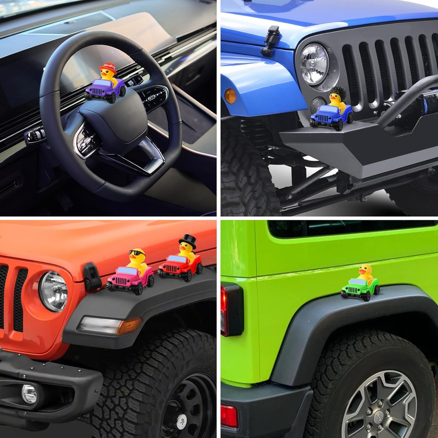 20 Pcs Rubber Ducks for Jeeps, 2.8 Inch Ducks for Jeeps, Ducks for Ducking 10 Rubber Ducks Assortment with 10 Cars, Collection Ducks for Jeeps, Birthday Class Exchange Gifts Easter Basket Stuffers - Image 7