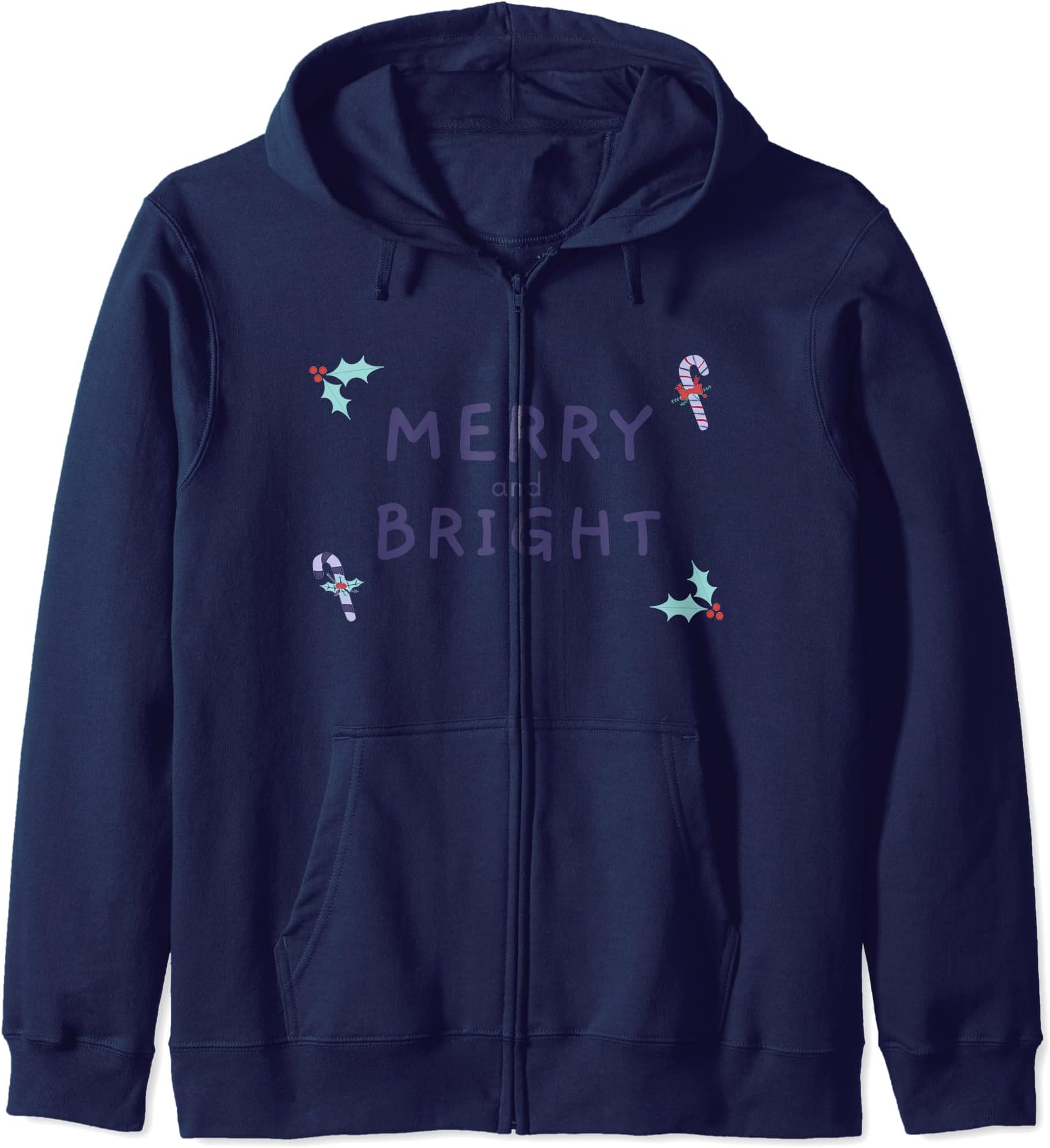Christmas Merry and Bright Zip Hoodie