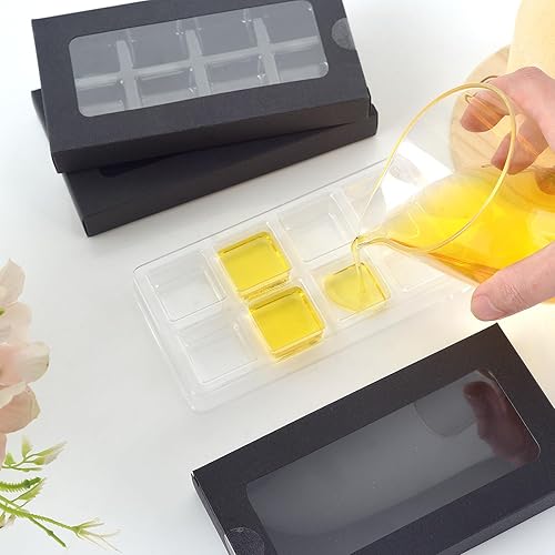 Miniatura 5 de Cajas de regalo para cera derretida, molde de plástico con caja, cajas de cera para derretir cera transparente, moldes para derretir cera para cubos