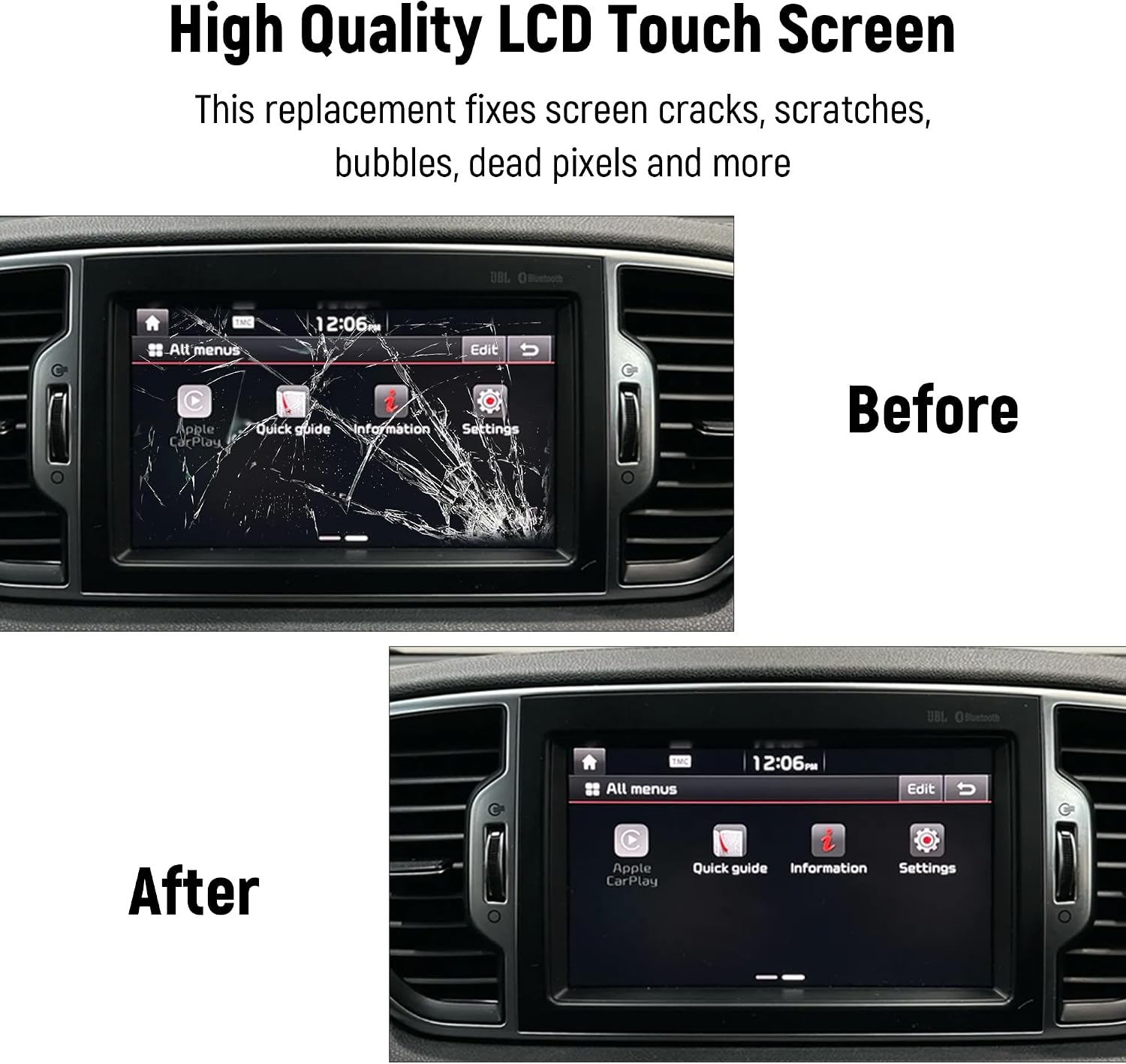 8 Inch LCD Display Touchscreen for Hyundai Tucson III MK3 Santa FE Radio Navigation Display Monitor for Kia NIRO Telluride Sportage Replace LA080WV9(SL)(01)(02)(04)(05)(08)