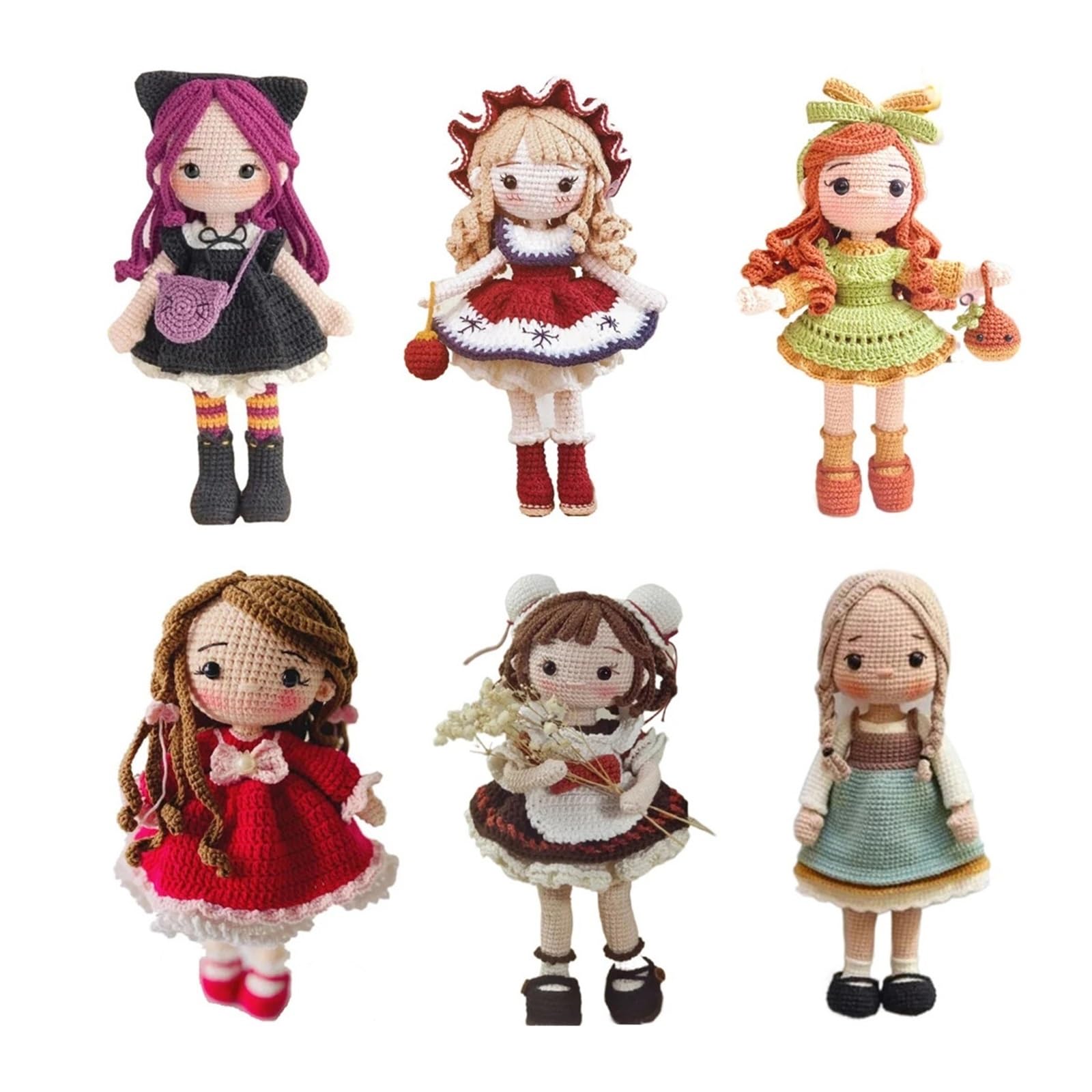 OPIGJUFD Kits de Ganchillo Kits de crochet for muñecas Gril DIY, kits tejido amigurumi, manualidades con hilo, accesorios y patrones para Proyectos de Manualidades(Liya gril)