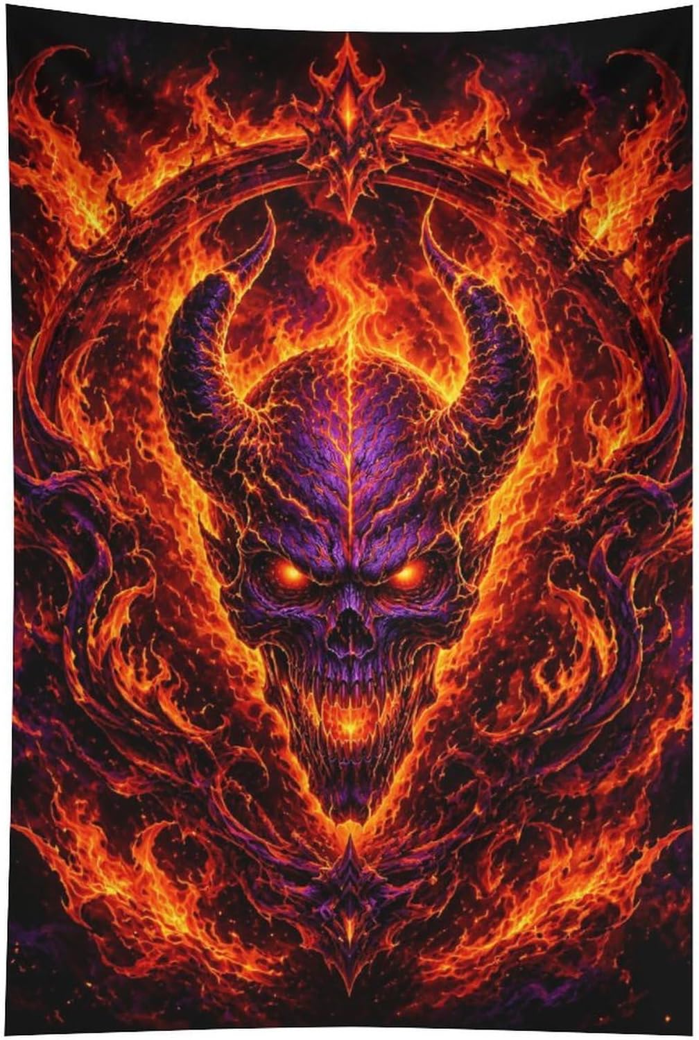 IORIOR Tapestry for Bedroom Living Room Wall Hanging Cool Skull Flame
