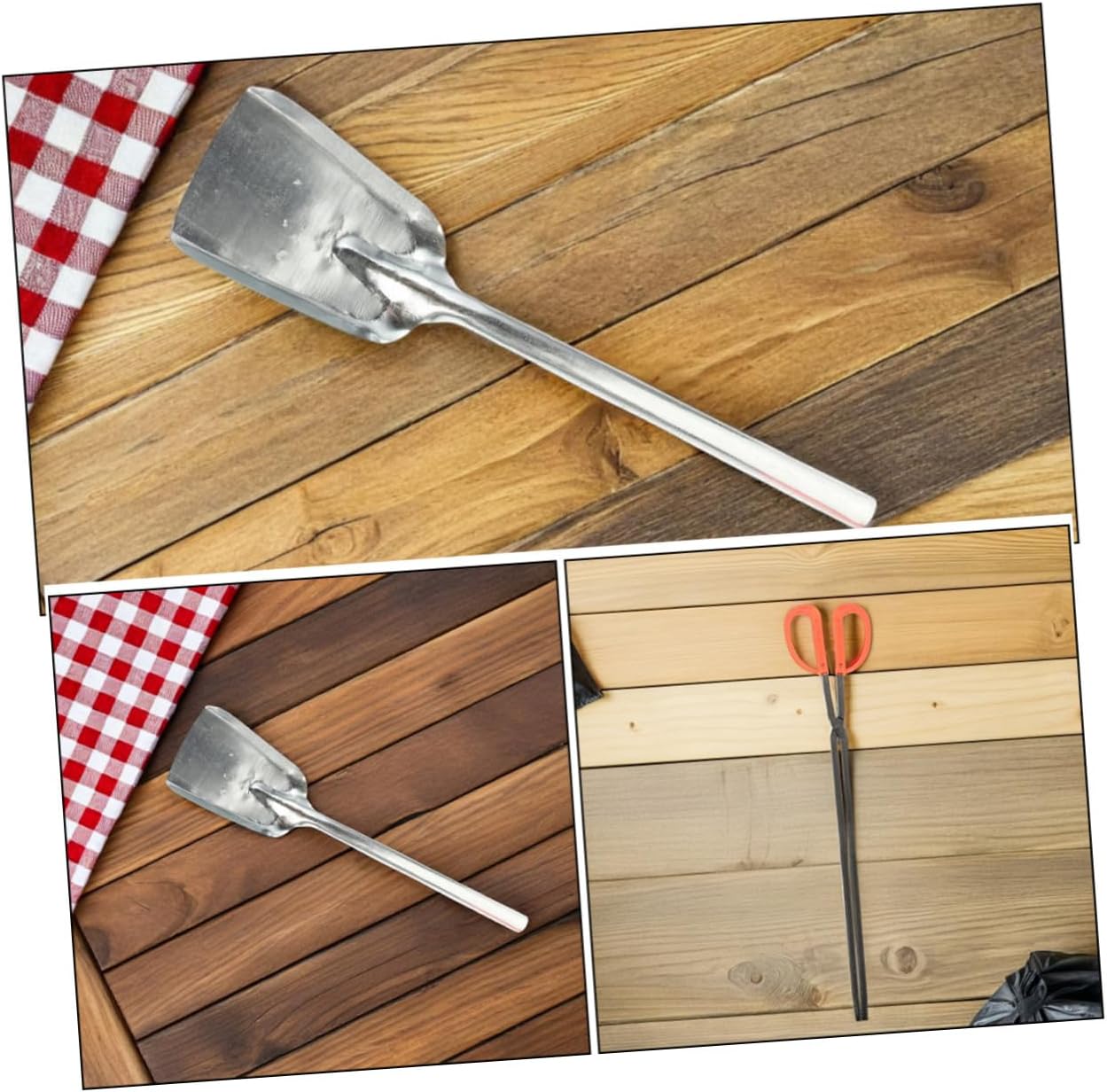 Fireplace Tools Set Xmas Long Log Grabber Iron Ash Scoop for Fireplace