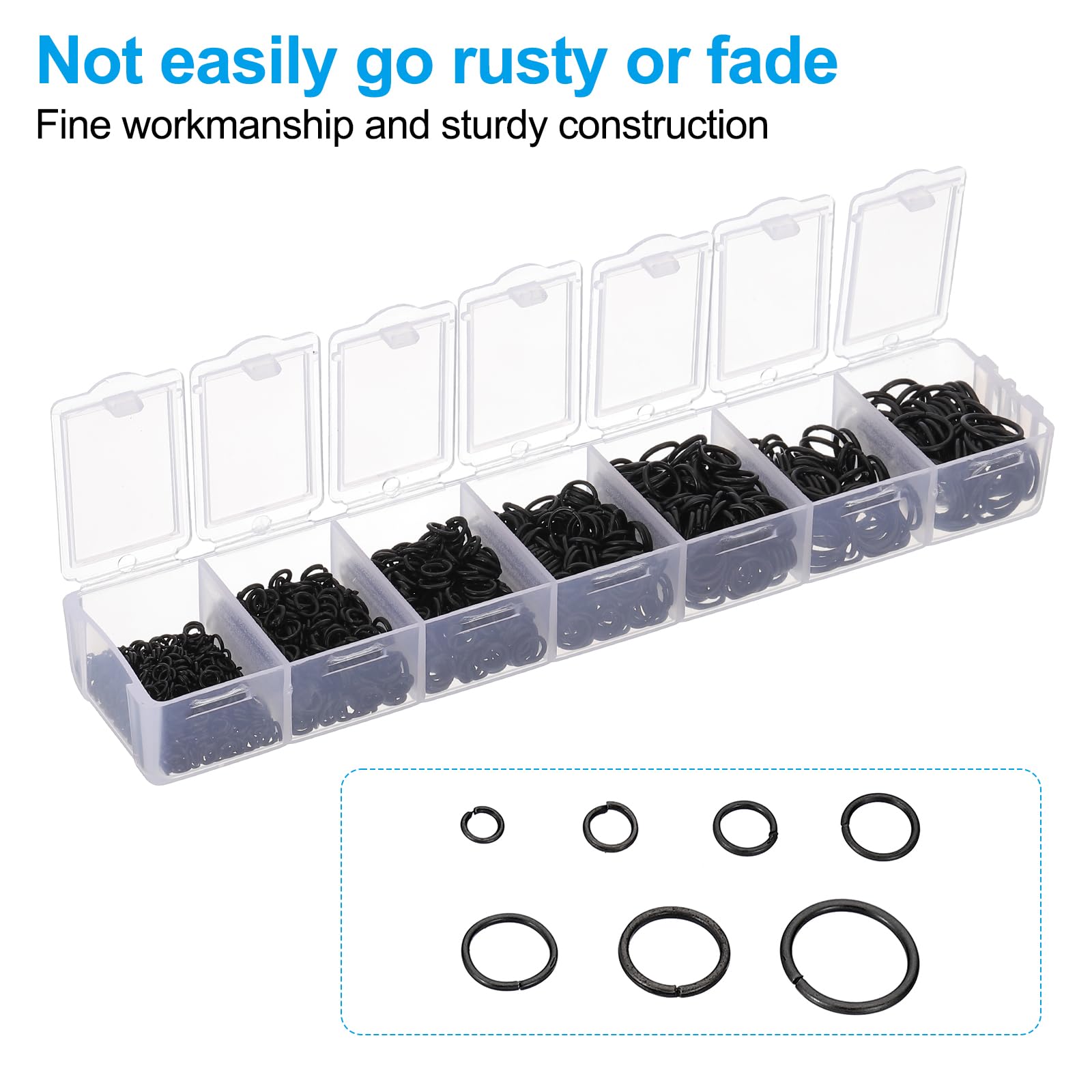 PATIKIL Jewelry Making Accessories Set, 4-10mm Open Jump Rings for Bracelet Necklace Making Findings Jewelry DIY, Black - Image 4