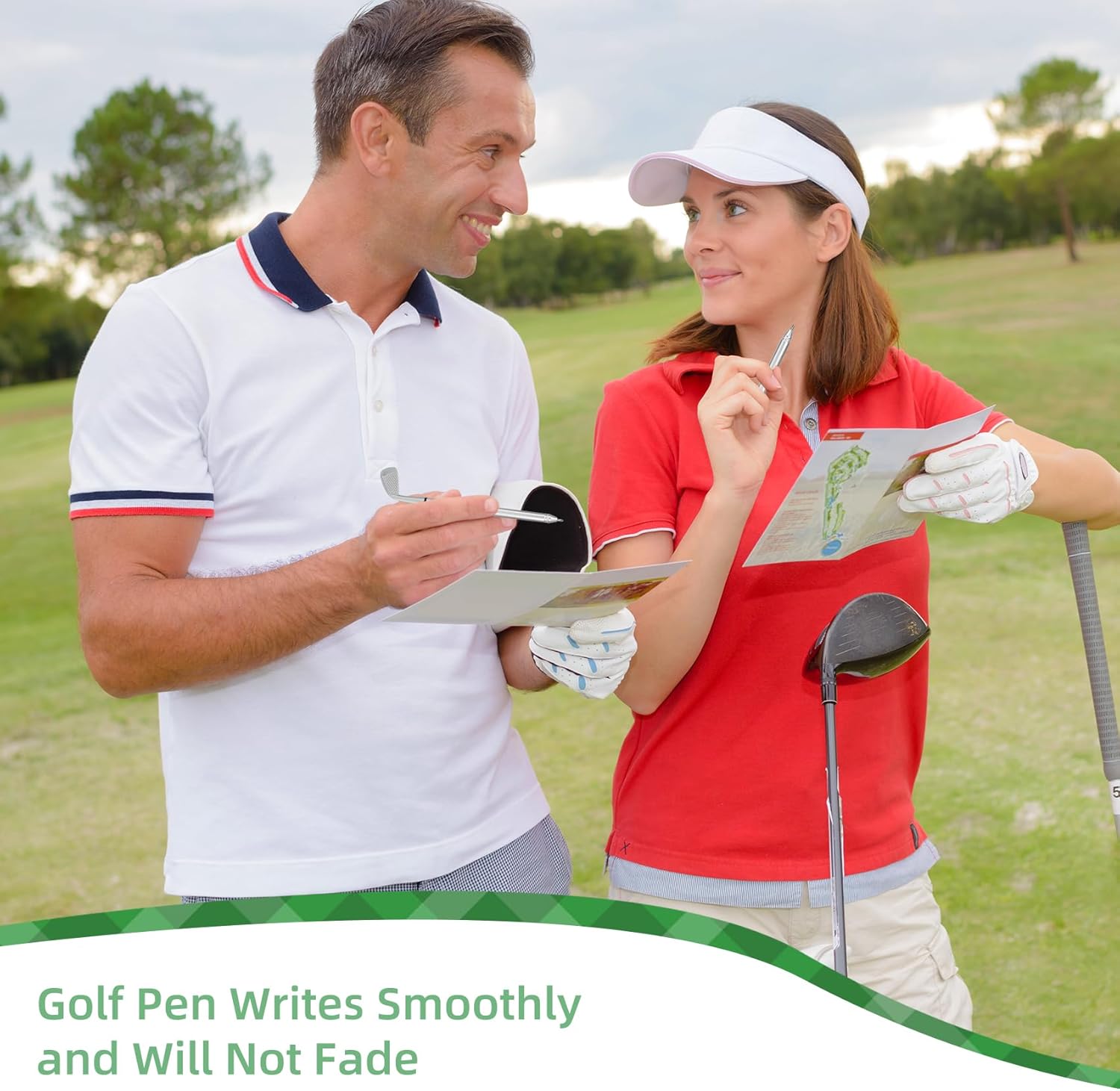 12 Sets Golf Ballpoint Pen Golf Pads Thank You Cards and Bags Golf Club Props Funny Sports Golfing Pen Black Gel Ink Golfing Pen for Men Women Golf Party Office Coworkers Stationery - Image 7