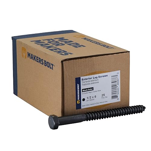 Miniatura 9 de 12" x 6", 25 piezas de pernos de retraso negros, BLAKOTE de cerámica a prueba de óxido de 4 capas, 2 veces protección de tornillos de retraso