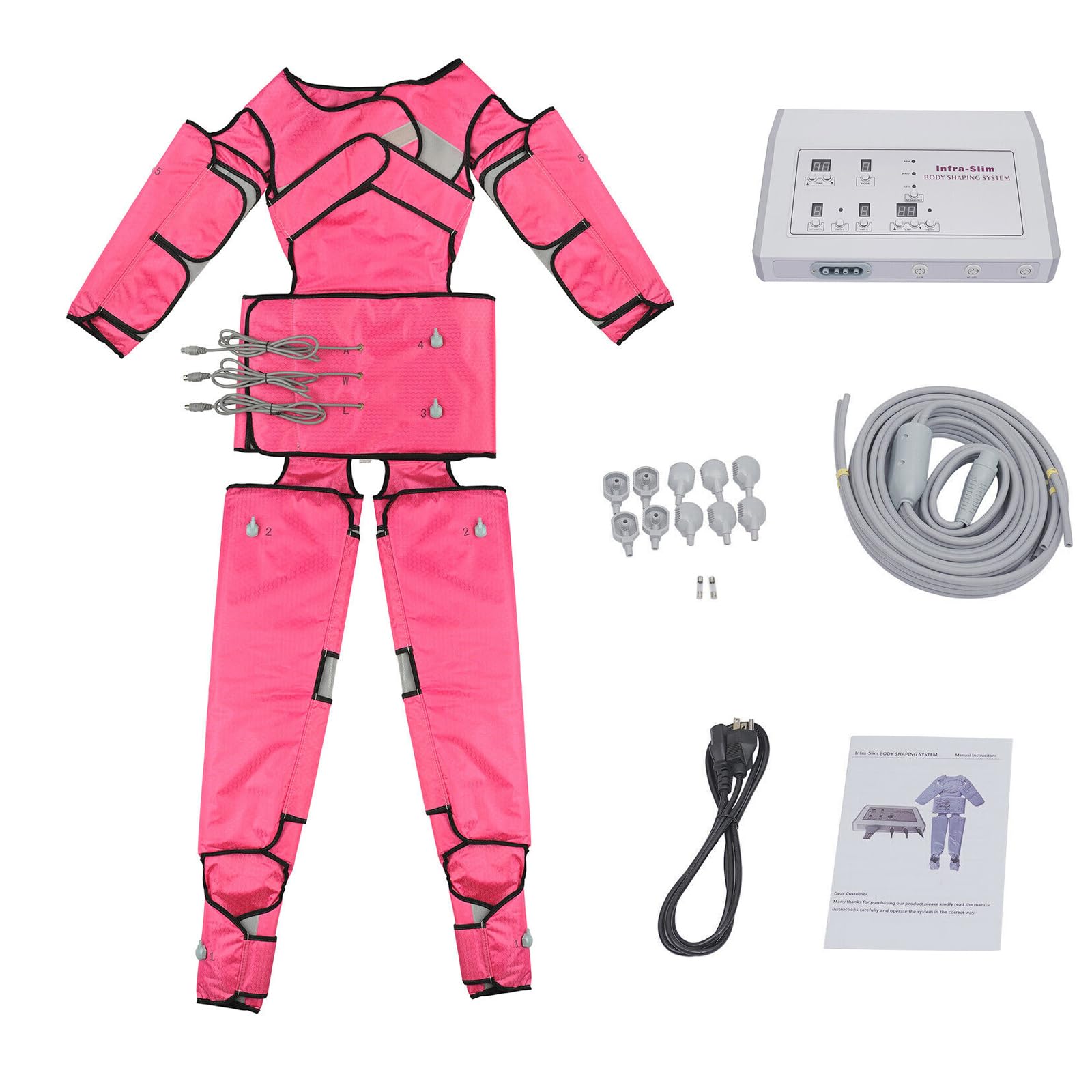 Dispositivo di drenaggio linfatico, 600 W, pressione onde, drenaggio linfatico, vuoto con 6 modalità di massaggio, gambe, braccio, linfatico, massaggiatore, pressoterapia, corpo dimagrante