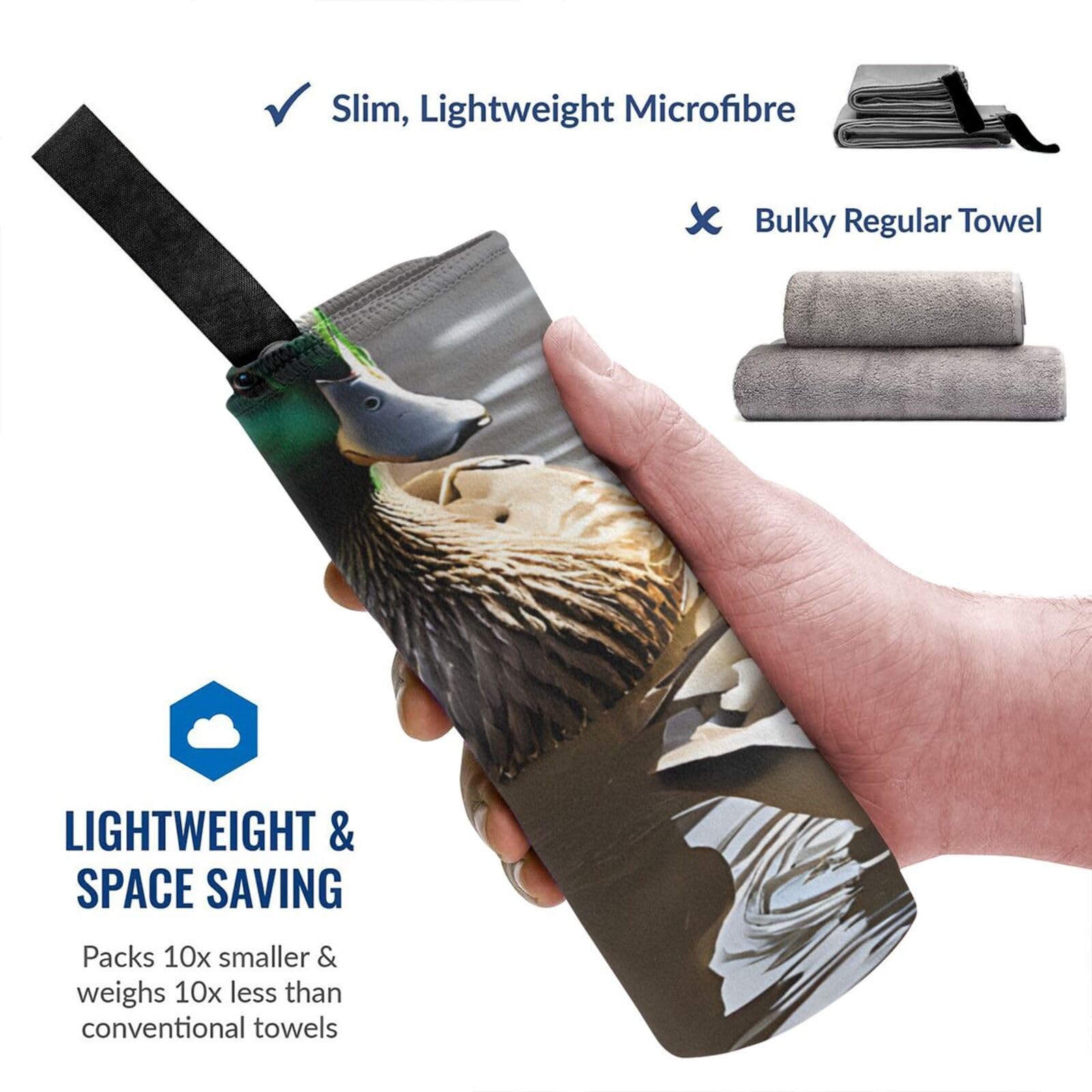 drying a duck with microfiber towel