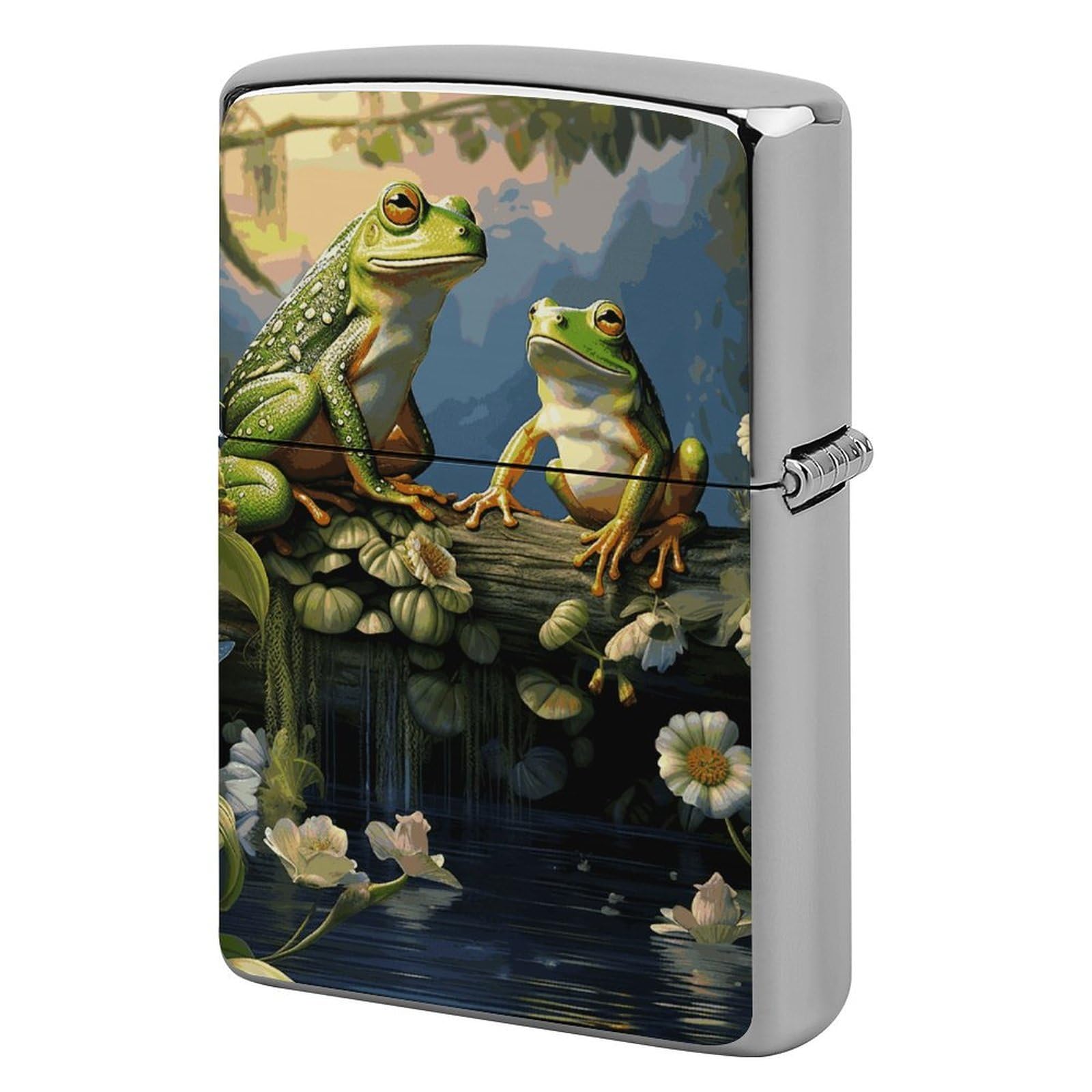 Many Frogs Sing on The Branches Lighter Case for Men, Personalized Lighter Cover for Valentine's Day Gifts, Flip-Top Lighters Shell for Outdoor, Portable Lighters Protective Sleeve